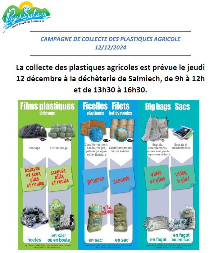 collecte de plastique agricole salmiech