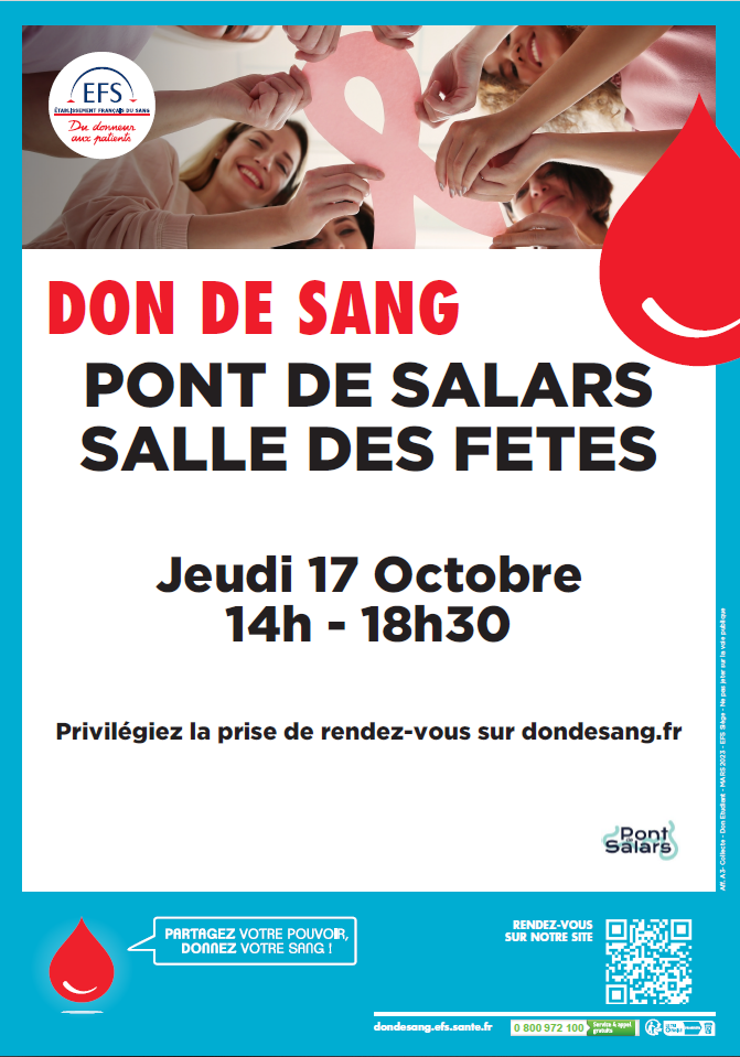 don de sang le 17 octobre 2024